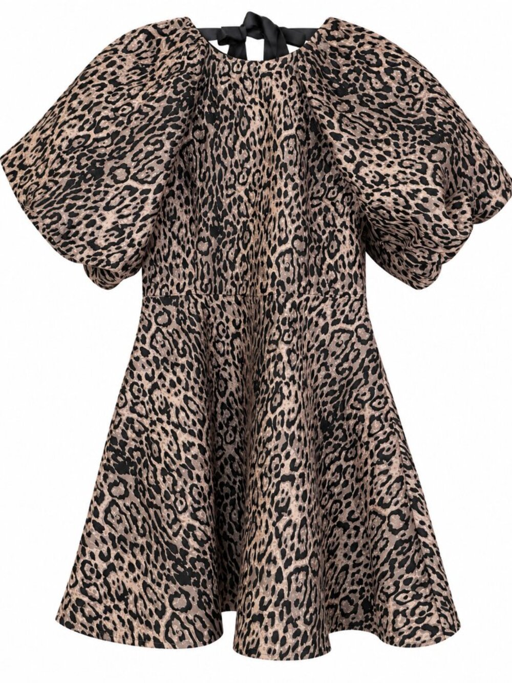 Jacquard-weave tie-back dress